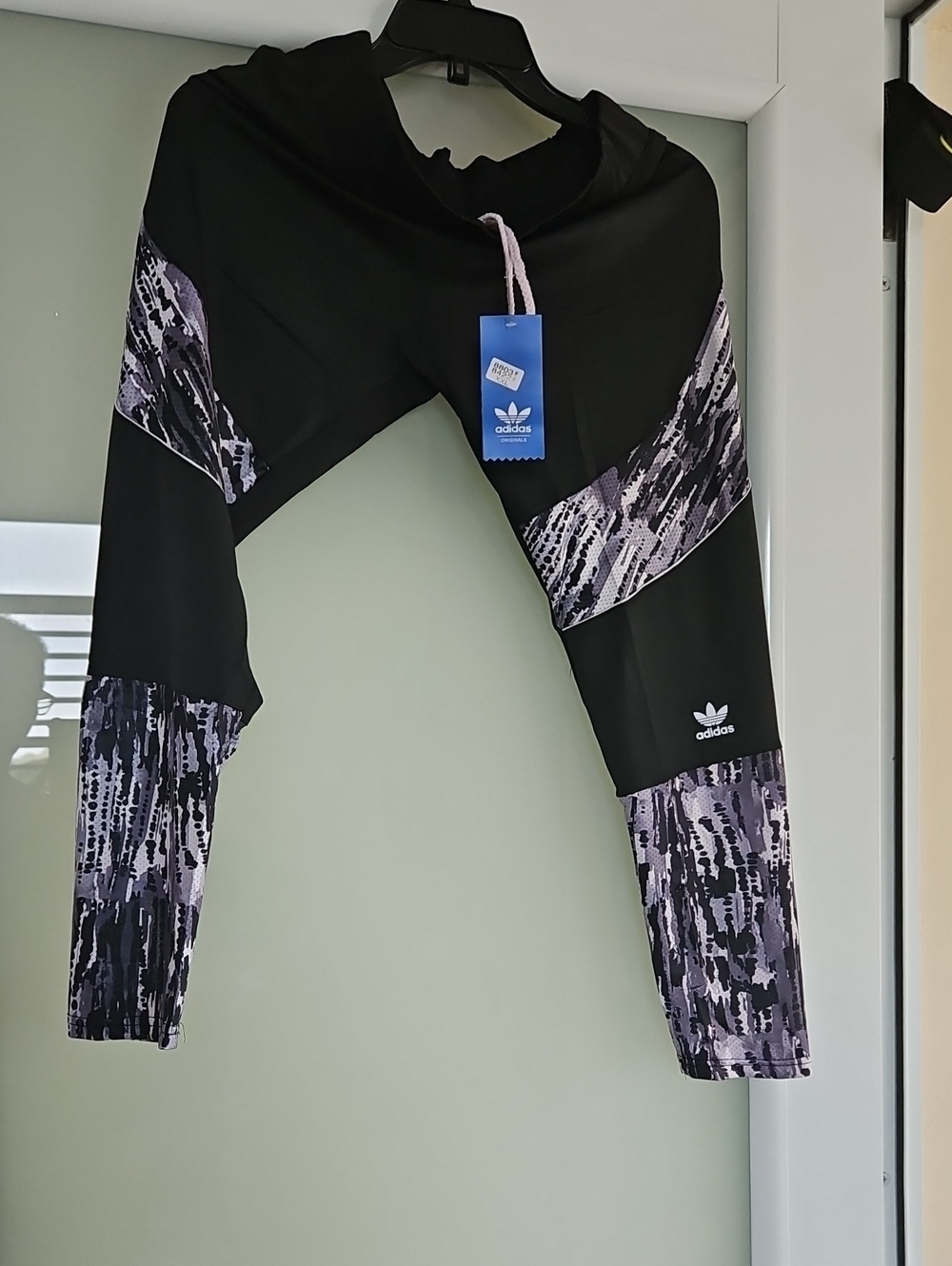 adidas Black & Lilac Patterned Girls' Leggings